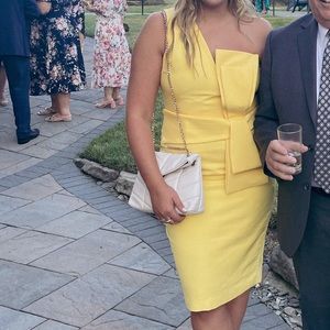 midi yellow formal dress